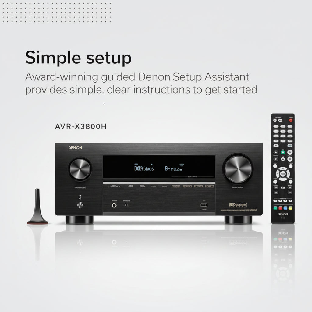 AVR-X3800H 9.4-Ch 8K UHD AVR Home Theater Stereo Receiver, (105W X 9) Built-in Bluetooth Wi-Fi & HEOS Multi-Room Streaming Dolby Atmos DTS:X IMAX
