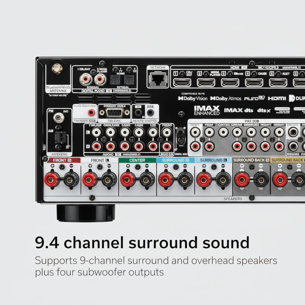 AVR-X3800H 9.4-Ch 8K UHD AVR Home Theater Stereo Receiver, (105W X 9) Built-in Bluetooth Wi-Fi & HEOS Multi-Room Streaming Dolby Atmos DTS:X IMAX