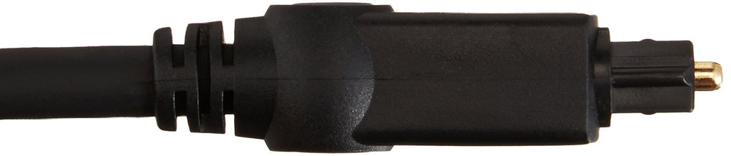 Amazon Basics Toslink Digital Optical Audio Cable, Multi-Channel, for Audio System, Sound Bar, Home Theatre, Gold-Plated Connectors, 6 Foot, Black