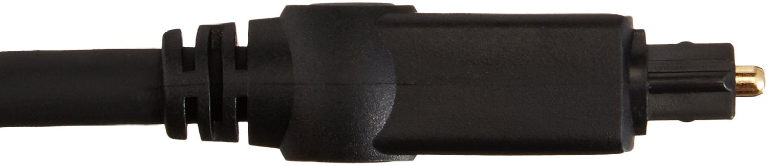 Amazon Basics Toslink Digital Optical Audio Cable, Multi-Channel, for Audio System, Sound Bar, Home Theatre, Gold-Plated Connectors, 6 Foot, Black