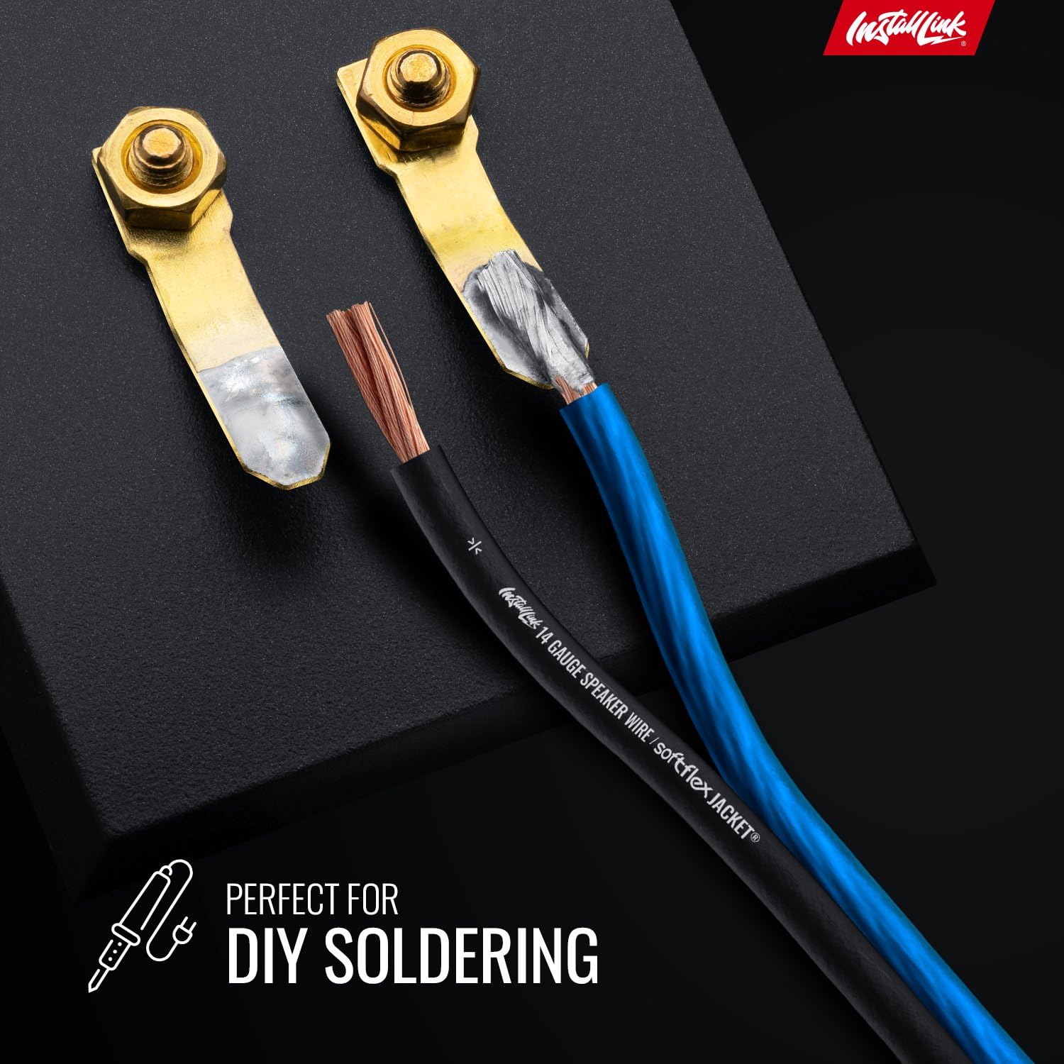 Install Link 14 AWG Gauge Speaker Wire Cable (100 Feet) Stereo, Car or Home Theater (CCA)