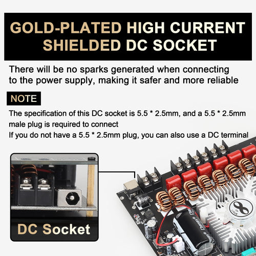 220W +220W+350W Stereo Bluetooth Amplifier Board 2.1 Channel, 2 x TPA3251 Chips Stereo AMP Board DC 12-38V, Bluetooth 5.1 and AUX Inputs, for DIY Wireless Speakers