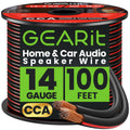 GEARit Speaker Wire 14 Gauge, Speaker Cable 100ft for Car Audio, Home Theater, CCA(Black)