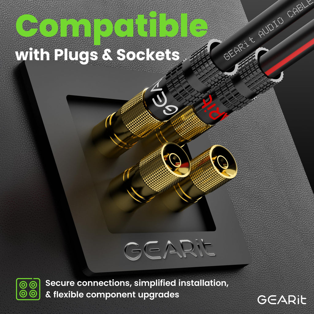 GEARit Speaker Wire 14 Gauge, Speaker Cable 100ft for Car Audio, Home Theater, CCA(Black)