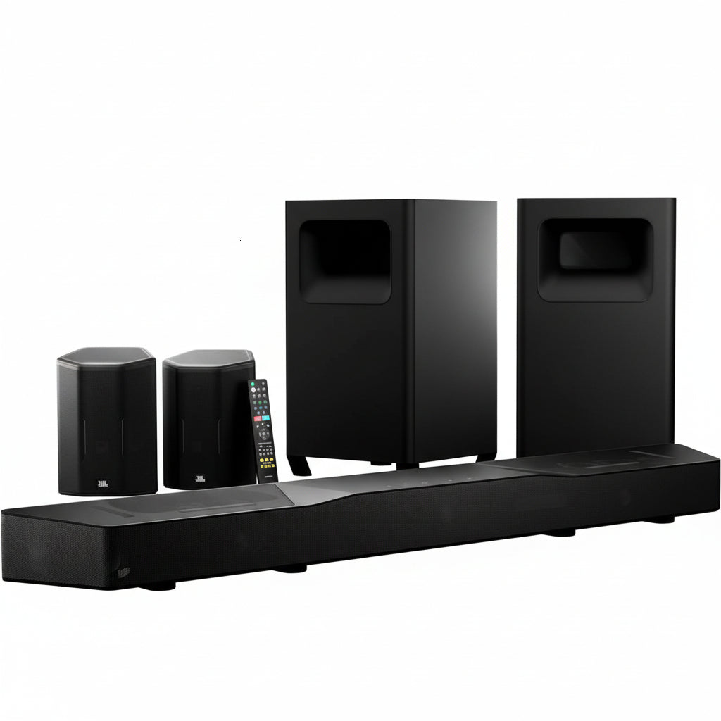 Shockwafe 11.2.6 Channel Dolby Atmos/DTS:X Soundbar with Upgraded Dual 10” Subwoofers, Wireless Bipolar Surrounds, 6 Height Channels, AHD Ultra